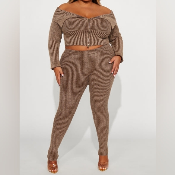 Fashion Nova Pants - New Day Sweater Mineral Wash Legging Set -